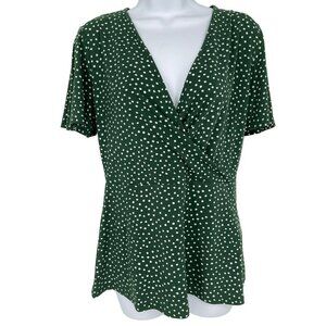 41 Hawthorn Faux Wrap Short Sleeve Blouse Size Small